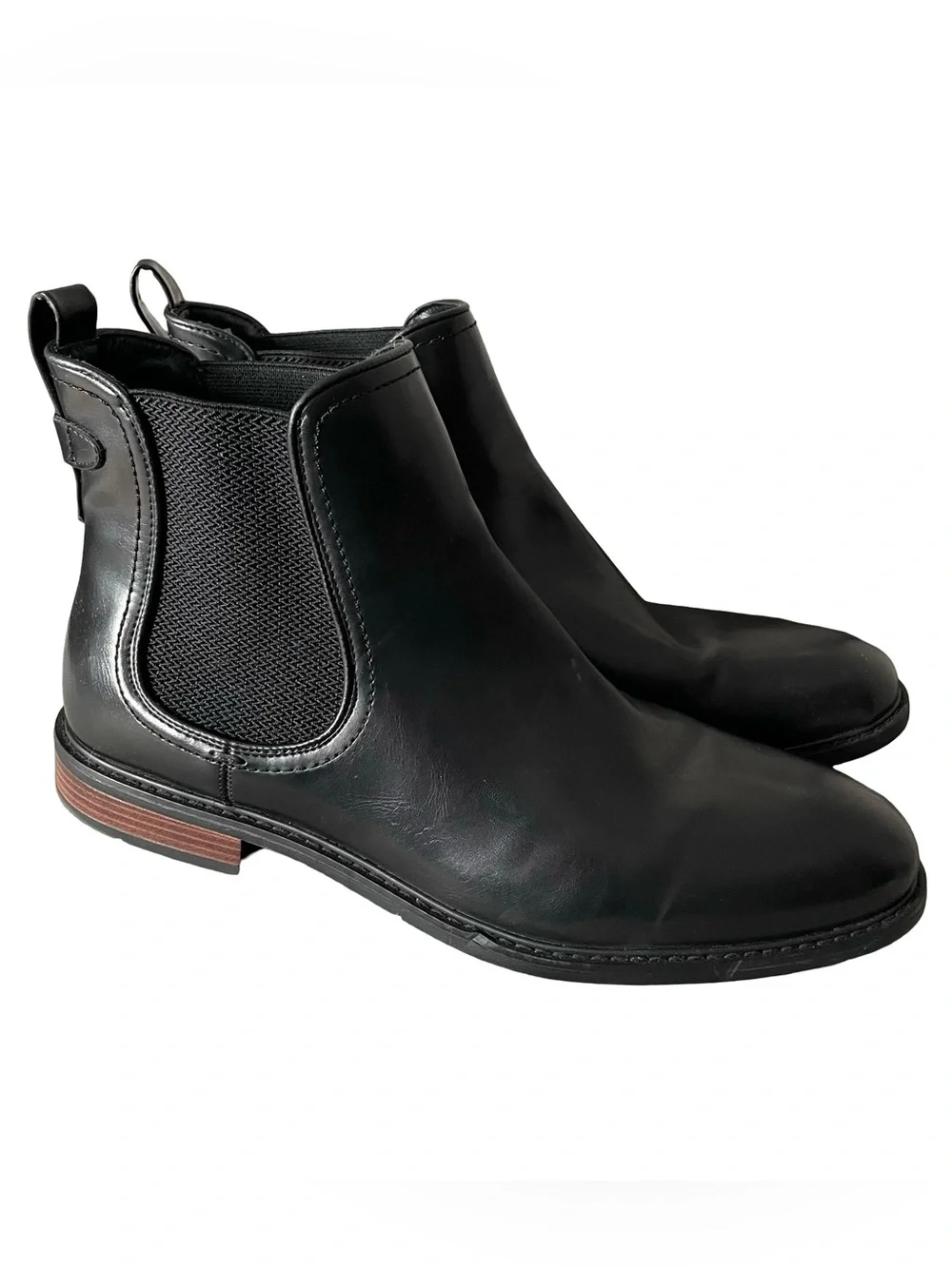 Tommy Hilfiger Black Leather Chukka Chelsea Boots Size 12