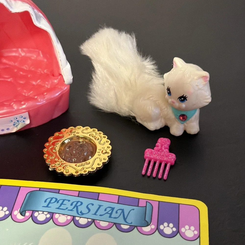 Vintage Kenner Littlest Pet Shop Sparkling Pets Fluffy Persian Kitty Set 1994