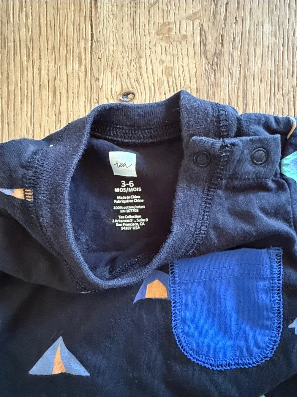 Tea Collection Baby Boy Camping Mountain Tent Romper Long Sleeve Black/Grey 3-6M