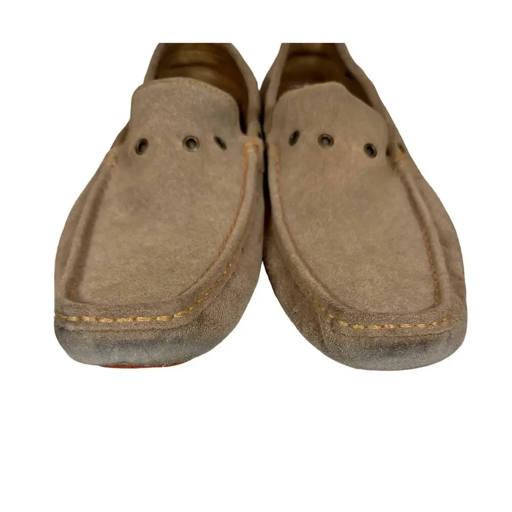 Nordstrom 1901 Sz: 14 Tan Suede Low Top Slip On Driving Moccasin Loafers M05711