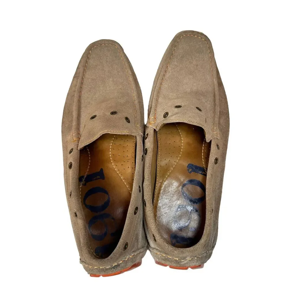 Nordstrom 1901 Sz: 14 Tan Suede Low Top Slip On Driving Moccasin Loafers M05711