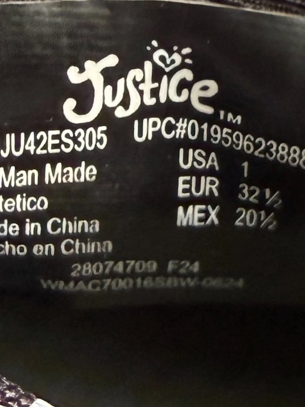 Justice brand specifically