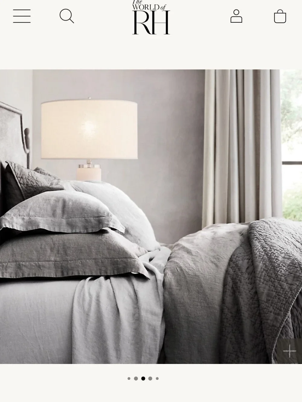 Restoration Hardware Belgian Stonwashed Linen Duvet Cover King Charcoal