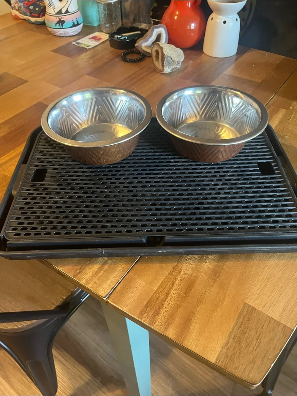 Stainless Steel Pet Feeding Bowls - Copper Exterior (Set of 2)