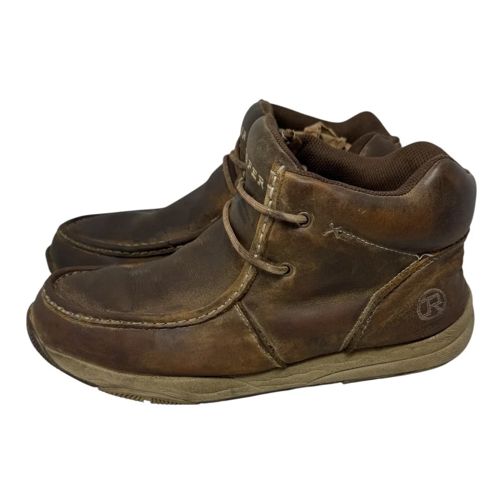 🔥Roper Mens 🤑 distressed Leather Chukka Driving Mocs Western Casual Shoes‎ 12