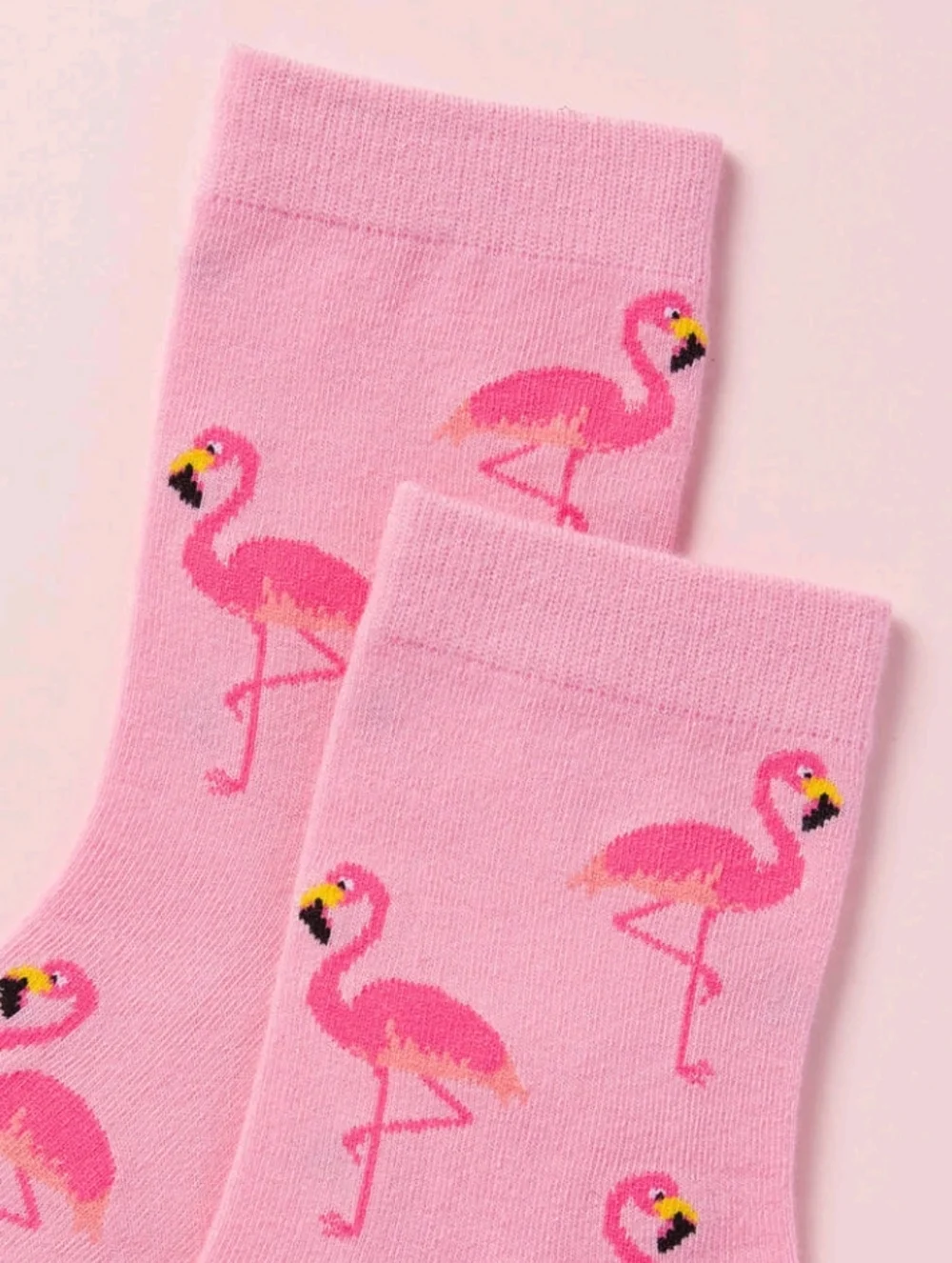 Pink Flamingo Crew Mid-calf Cozy Socks