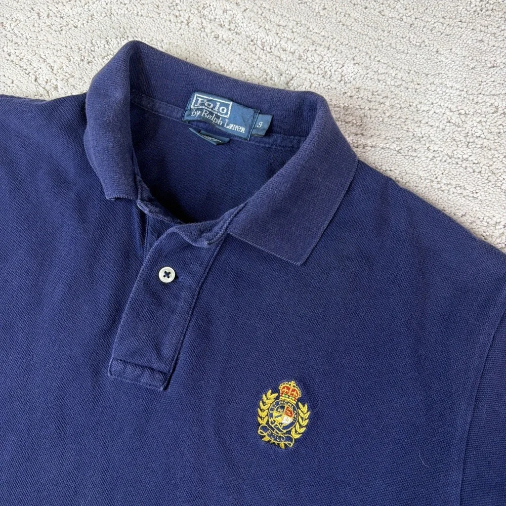 Men's Polo By Ralph Lauren Small Crest Logo Short Sleeve Polo Shirt Vintage‎