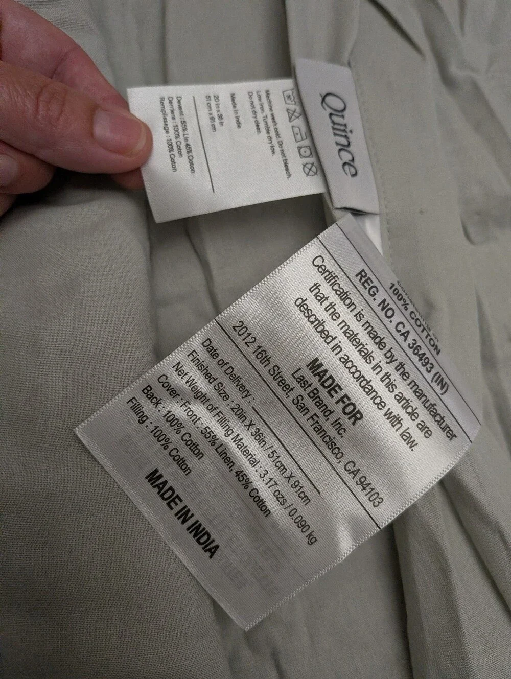 European Linen Dream Sham Set King Mist