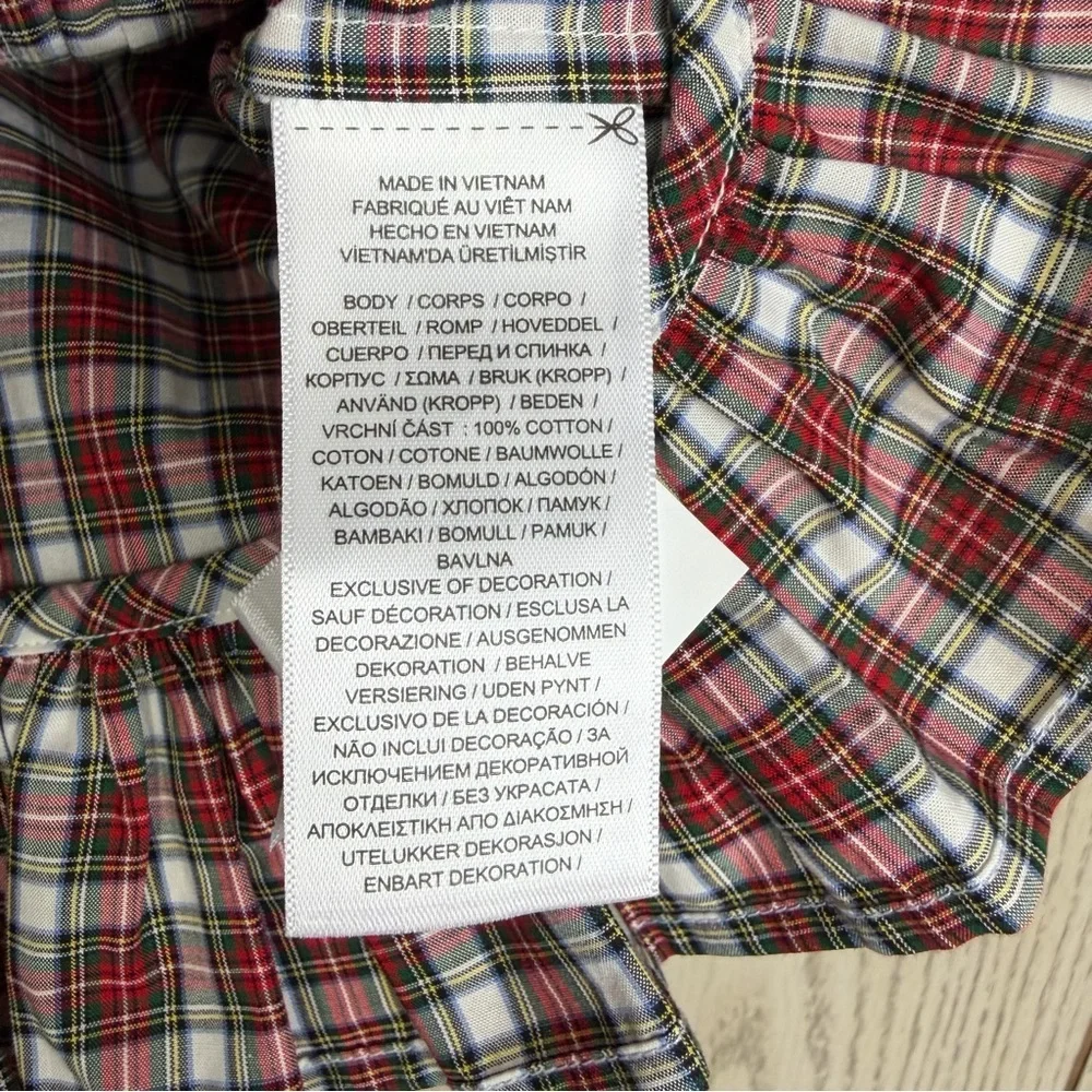 Polo Ralph Lauren Baby Girls Plaid Poplin Shirt & Jersey Legging Set 9M Red $75