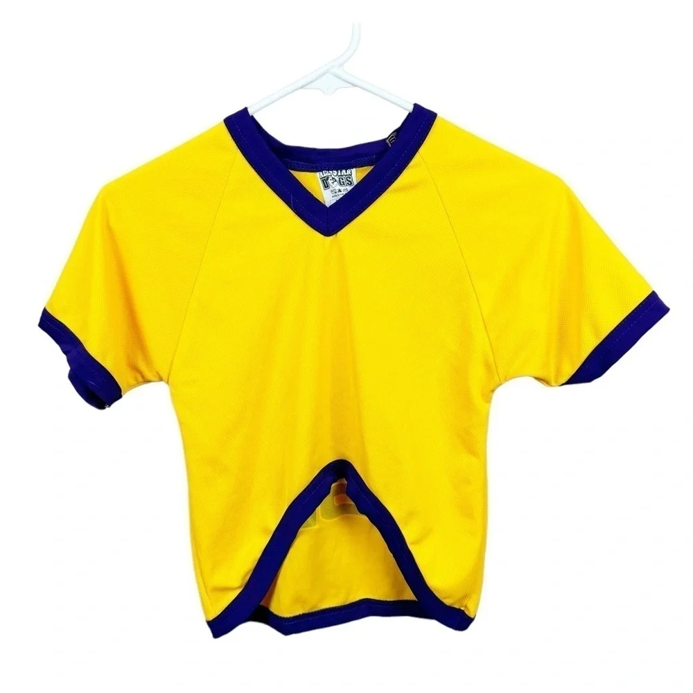 All Star Dogs Gold Purple Lsu Tigers Athletic Mesh Pet Jersey - XL