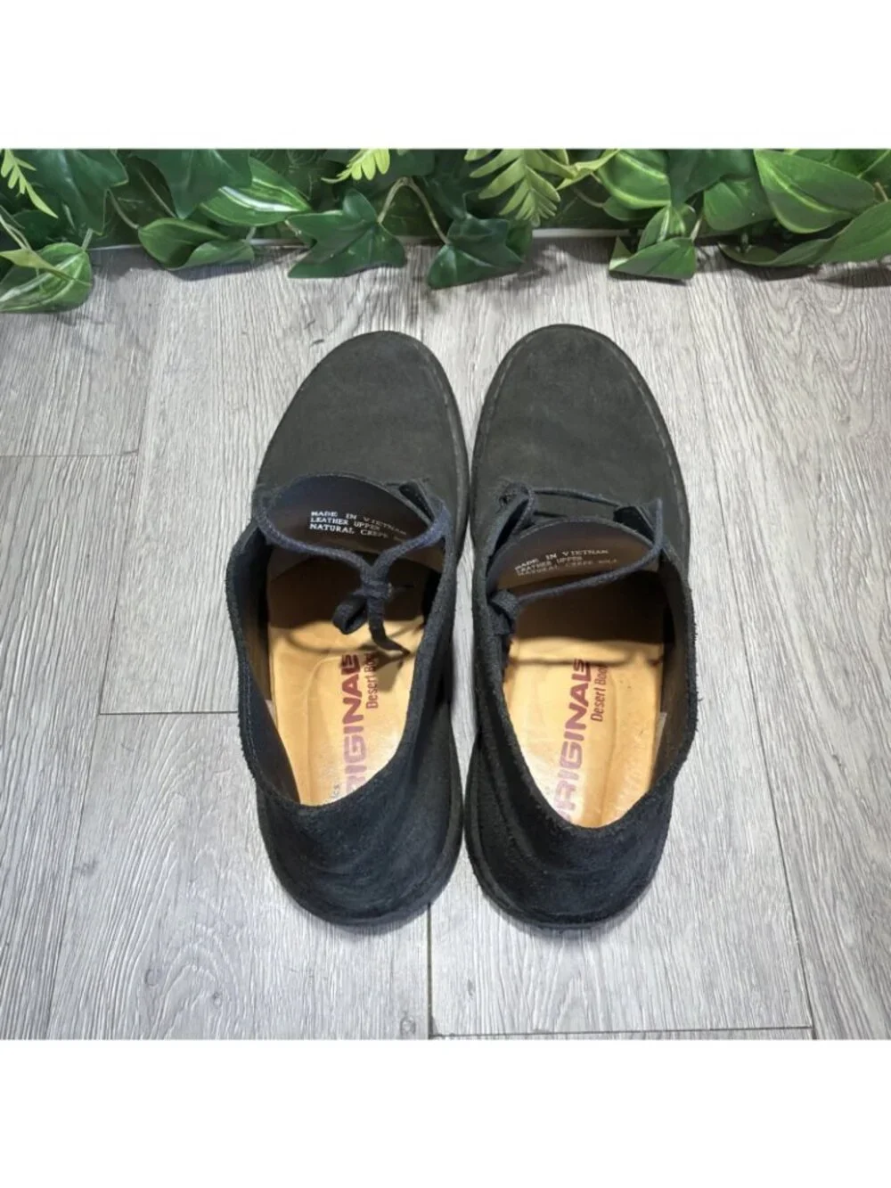 Clarks Original Desert Mens 8.5 Black Suede Crepe Sole Casual Daily Chukka Boot