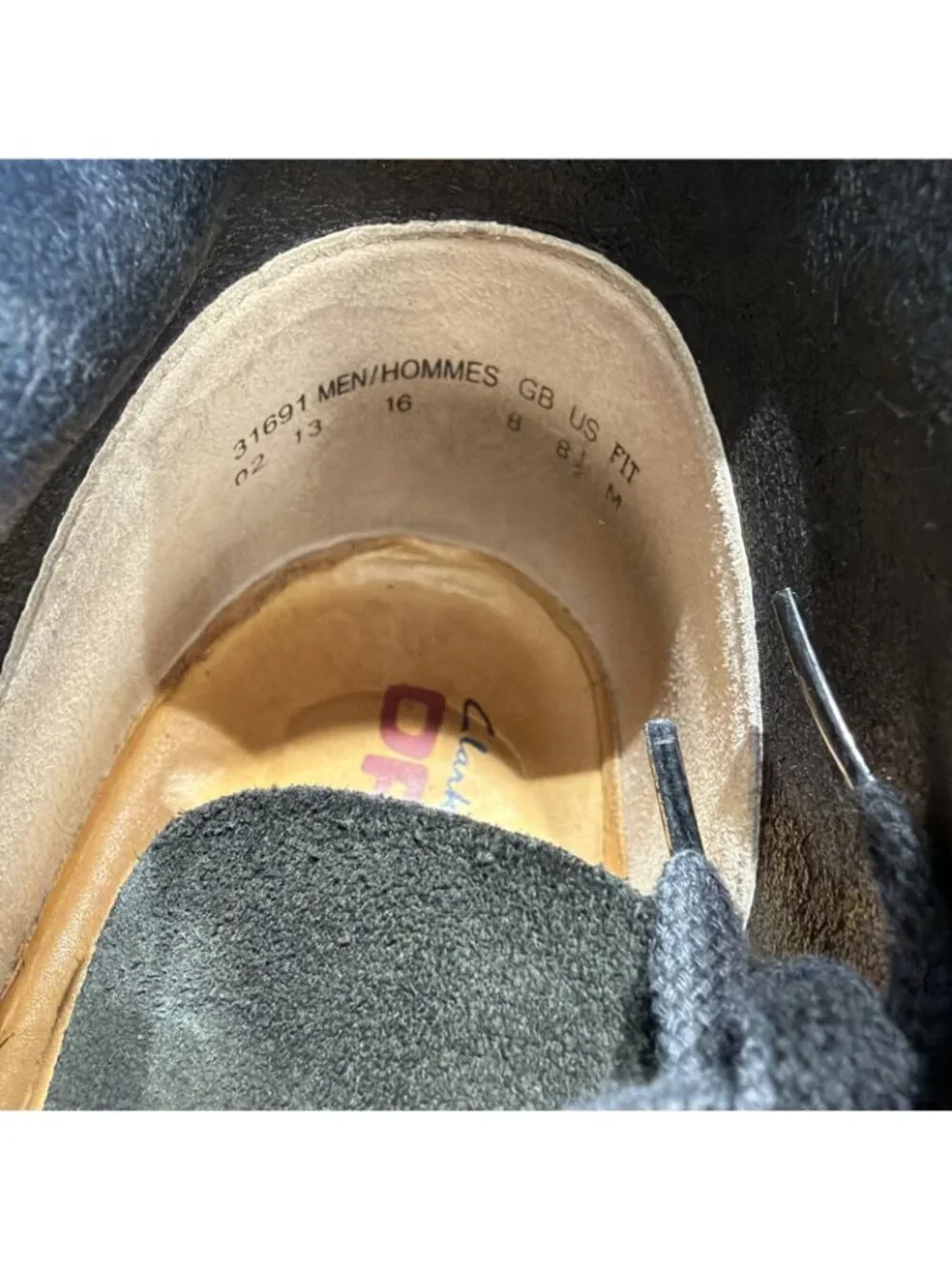 Clarks Original Desert Mens 8.5 Black Suede Crepe Sole Casual Daily Chukka Boot
