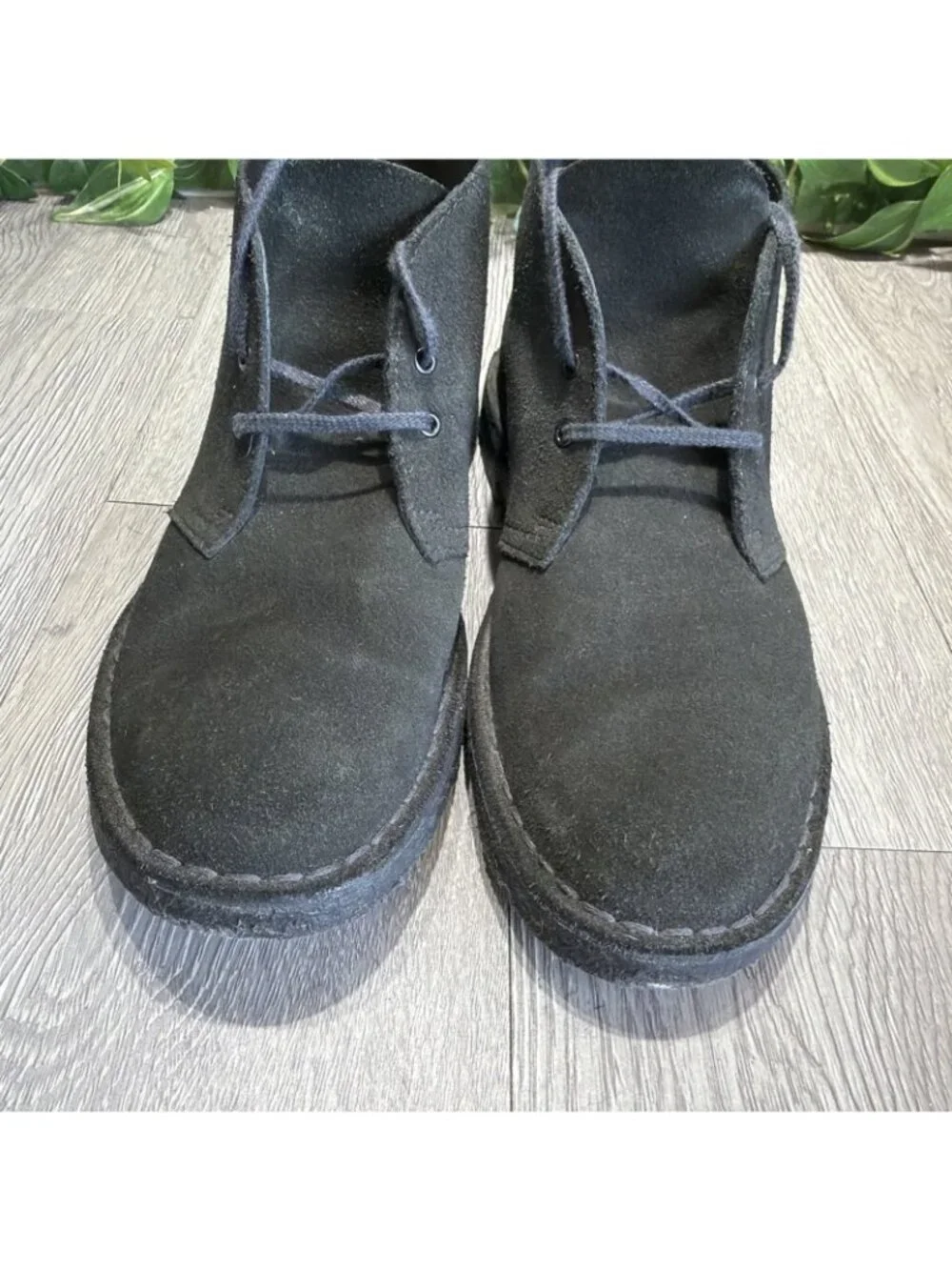 Clarks Original Desert Mens 8.5 Black Suede Crepe Sole Casual Daily Chukka Boot