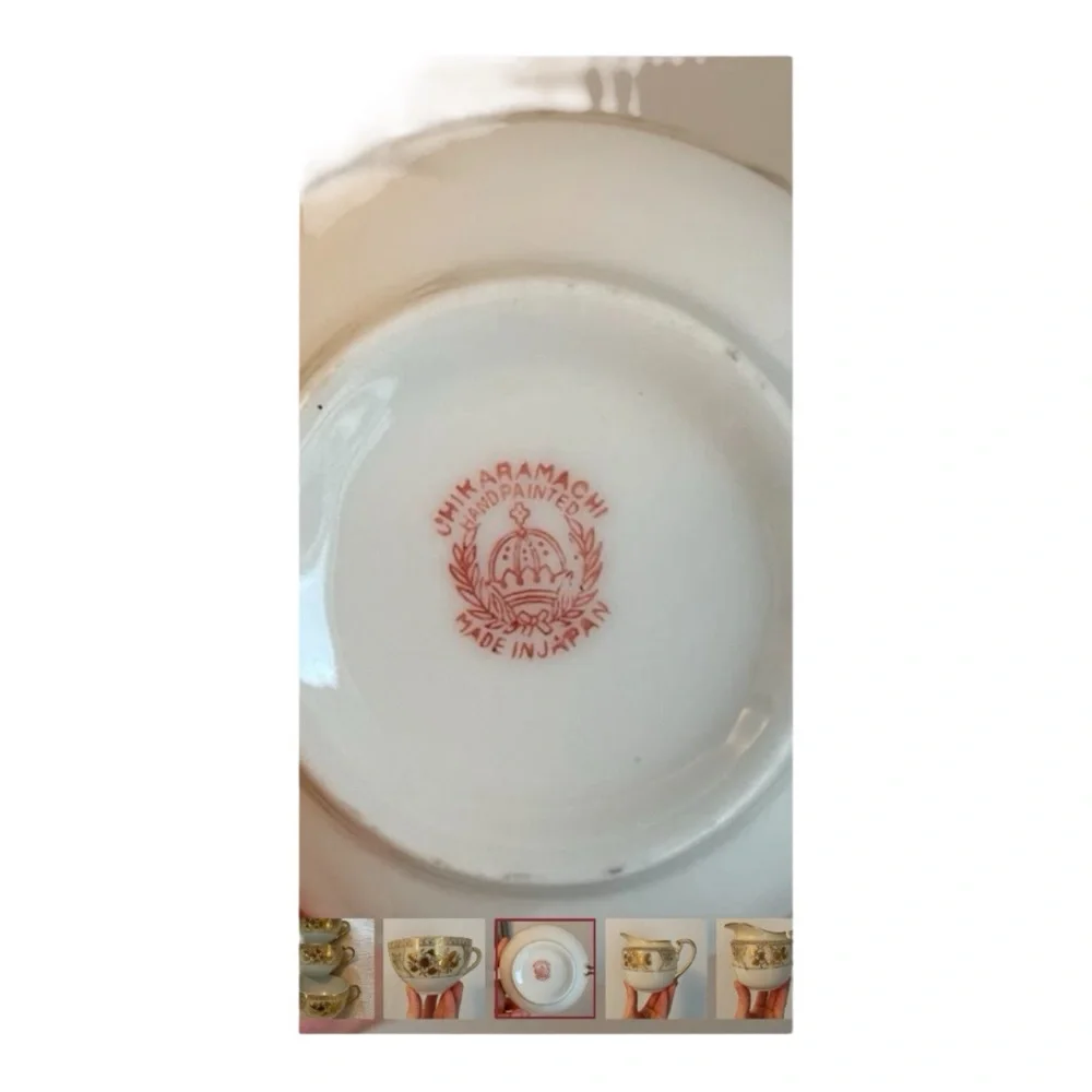 Vintage Chikaramachi Hand-Painted 3-Tier Cake Stand Dessert Tower