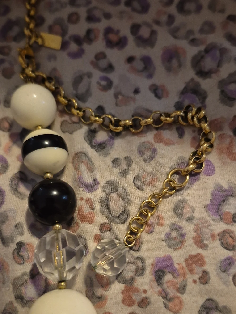Kate Spade Black and White Chunky Bead Necklace