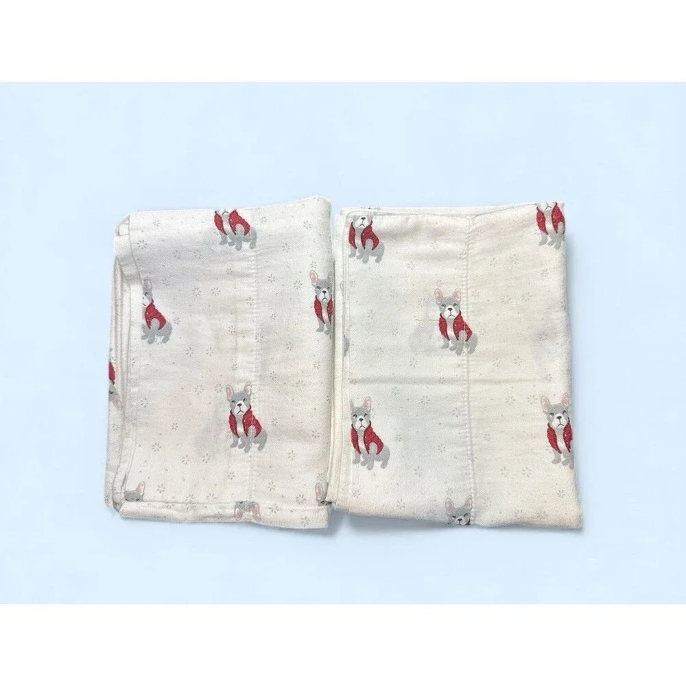 Jingles & Joy French Bulldog Christmas Standard Pillowcases Set 2 Dog Xmas