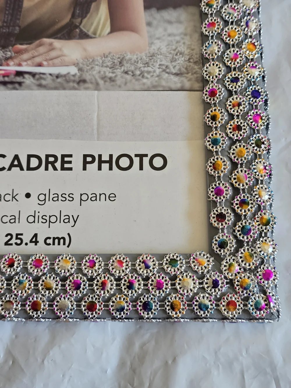 Decorative Multicolor Jeweled 8x10 Photo Frame - Handmade New