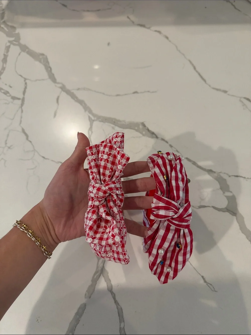 Girls red headbands
