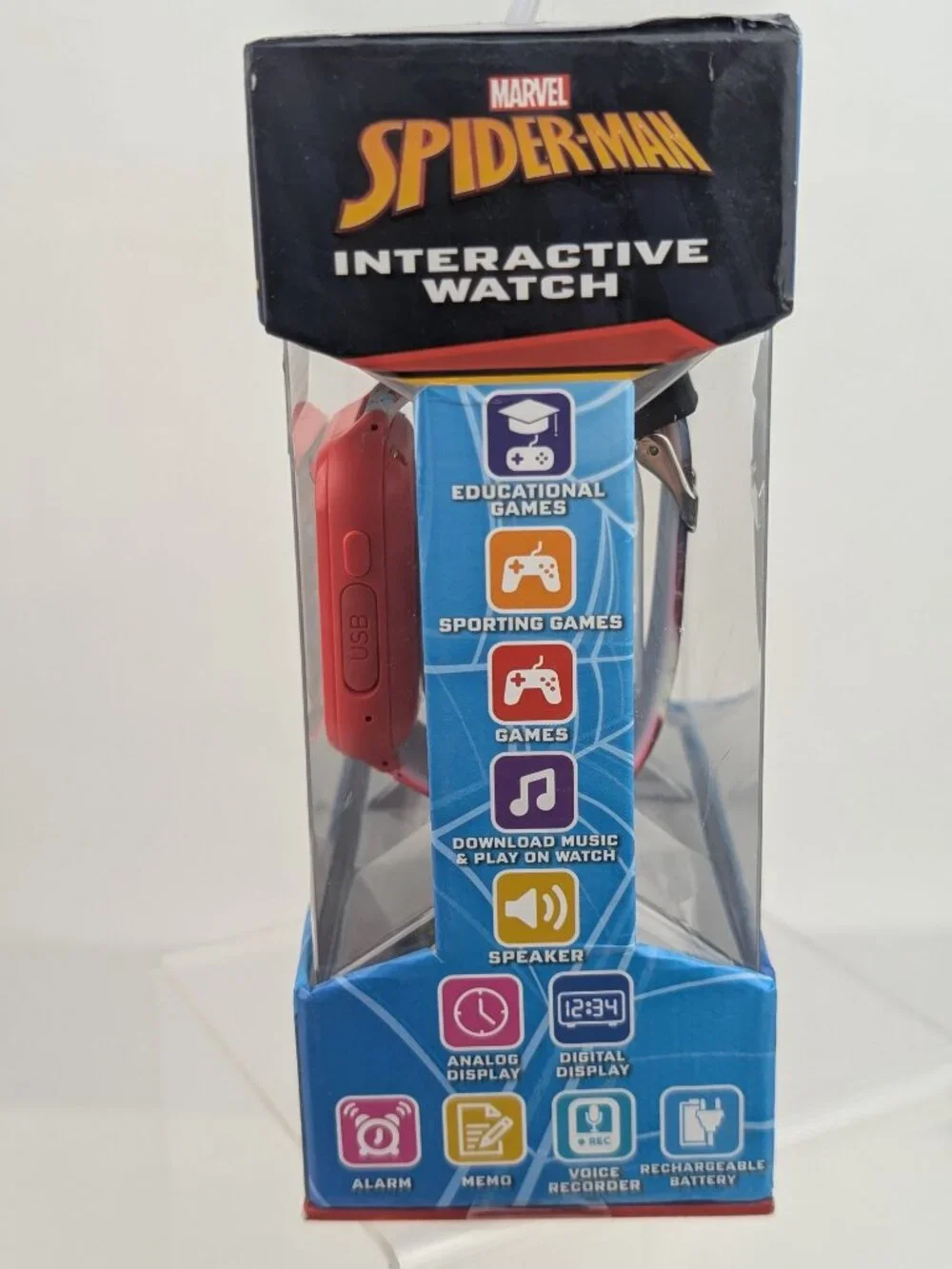 NEW - Marvel Spiderman Kids Interactive Smart Watch 26 Games Camera & Music