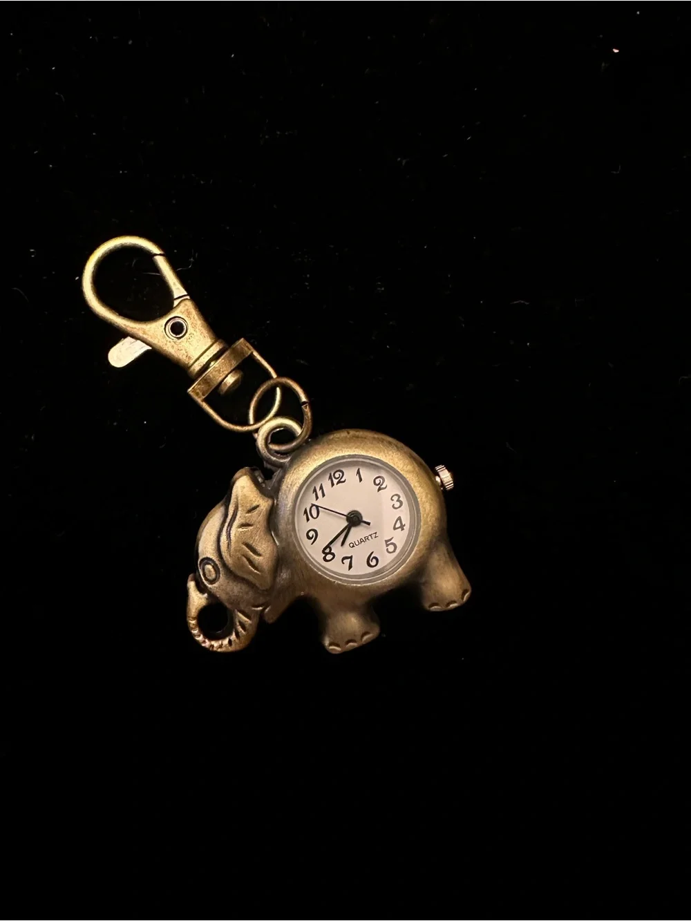 Vintage-style bronze elephant watch analog movement./ AS IS UNTESTED