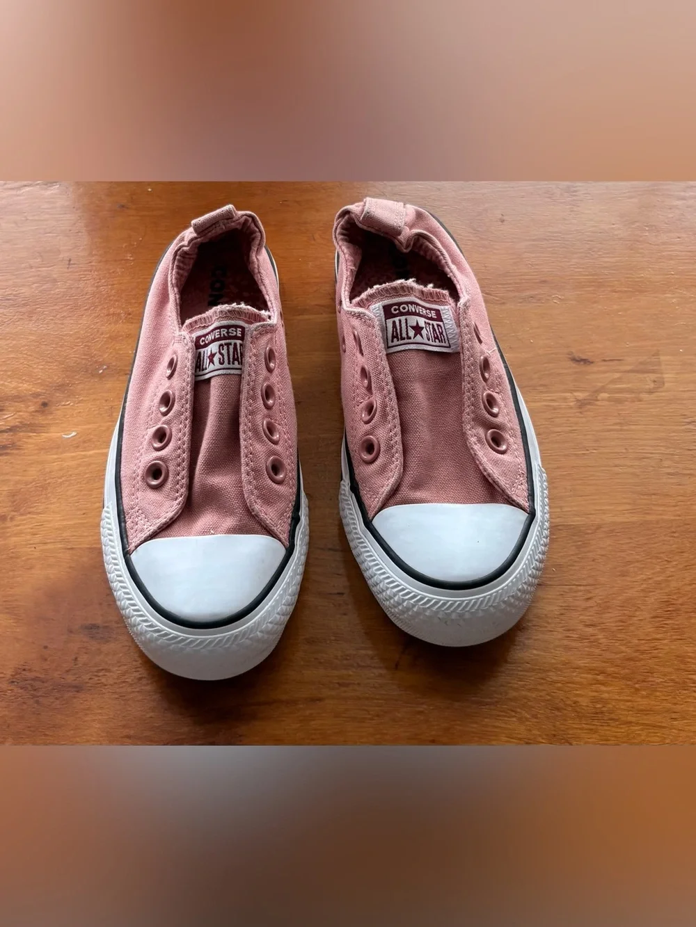 Converse Slip-On Canvas Sneakers - Mauve Pink & White