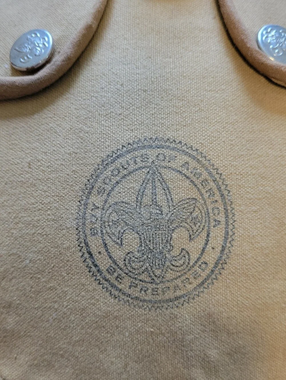 Boy Scouts of America Canteen with green canvas pouch and  neckerchief and slide