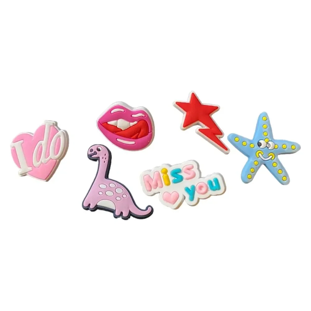 6 Shoe Clog Charms Decorations Starfish Dinosaur Miss You