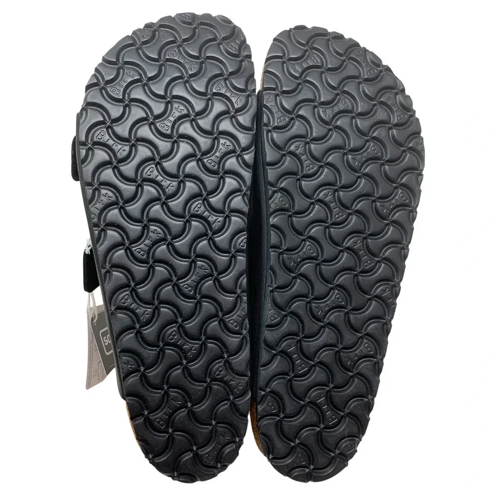 NEW Birkenstock Arizona Black Leather Soft Footbed Sandals Sz EU 43 US 10 NWB