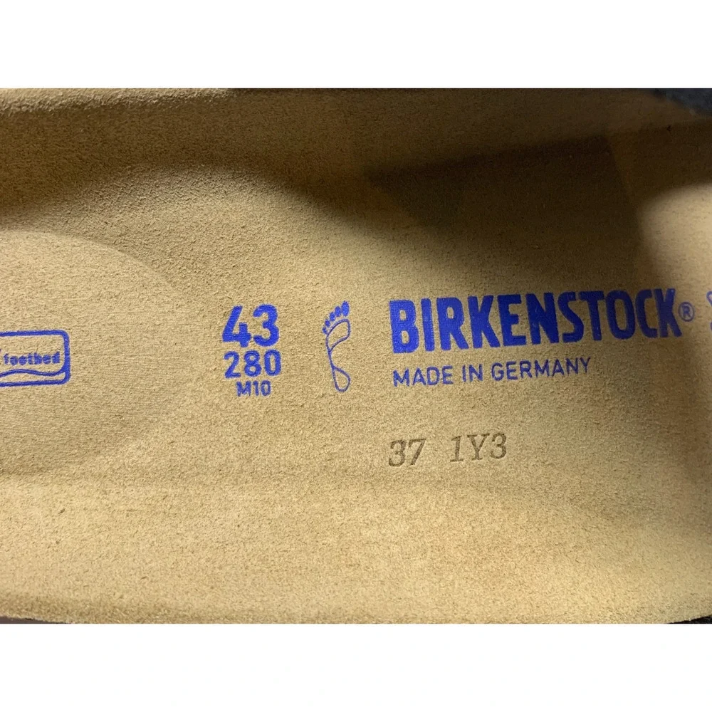 NEW Birkenstock Arizona Black Leather Soft Footbed Sandals Sz EU 43 US 10 NWB