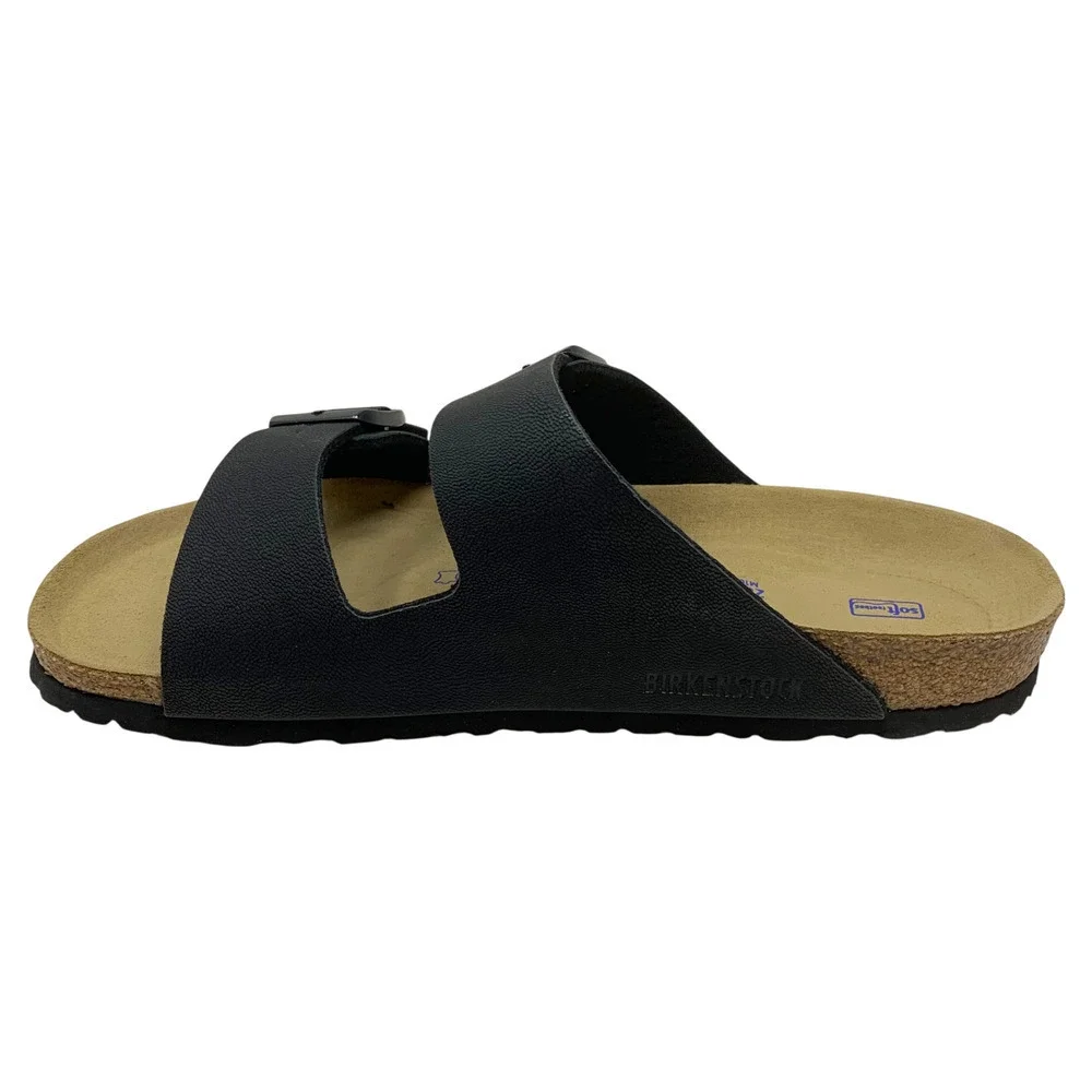 NEW Birkenstock Arizona Black Leather Soft Footbed Sandals Sz EU 43 US 10 NWB
