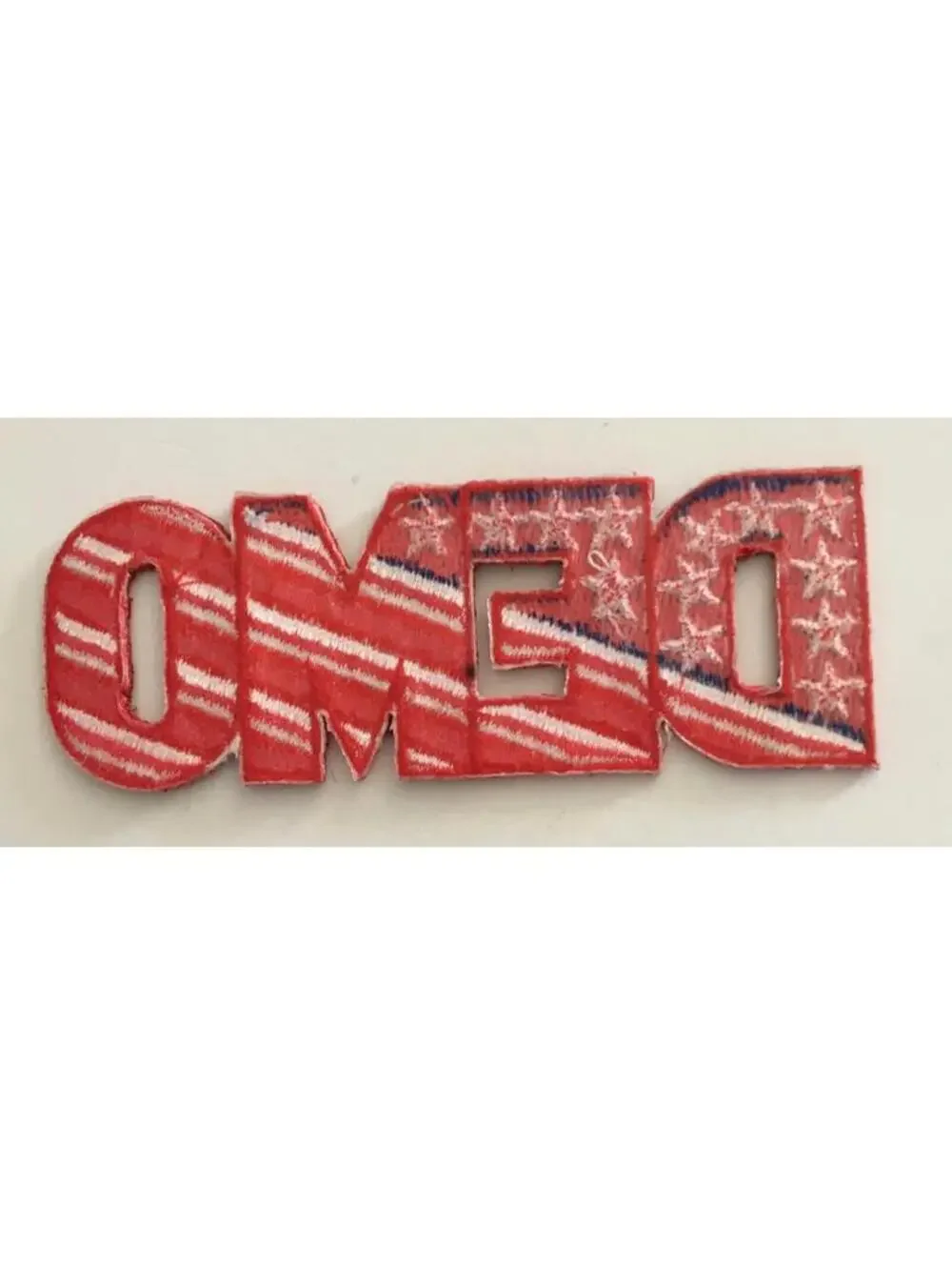 Demo Red White And Blue Patch Embroidered Badge
