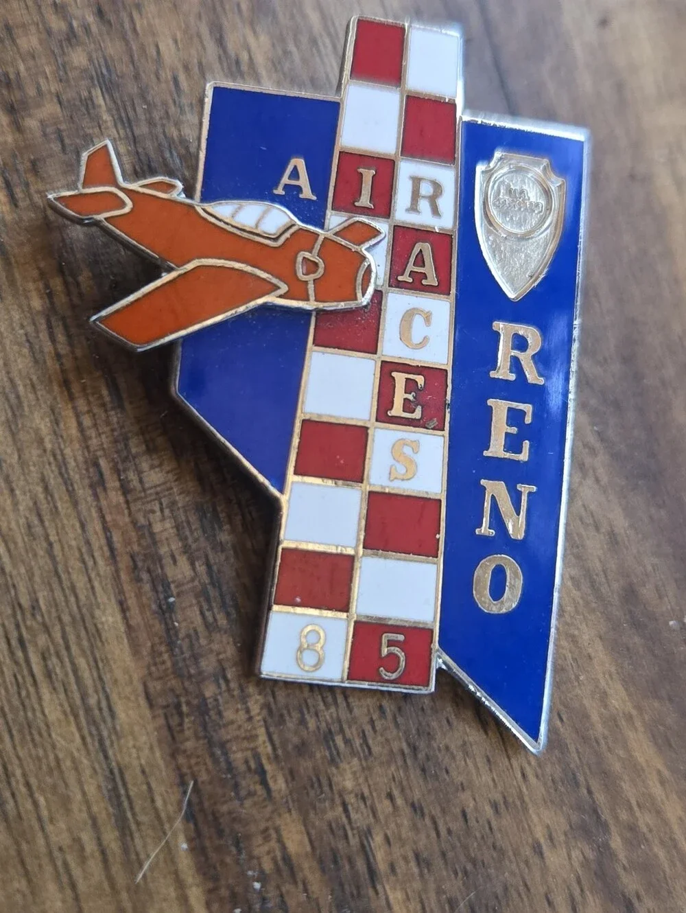 Vintage 1985 Reno Air Races Enamel Lapel Pin | Reno Air Racing Collectible