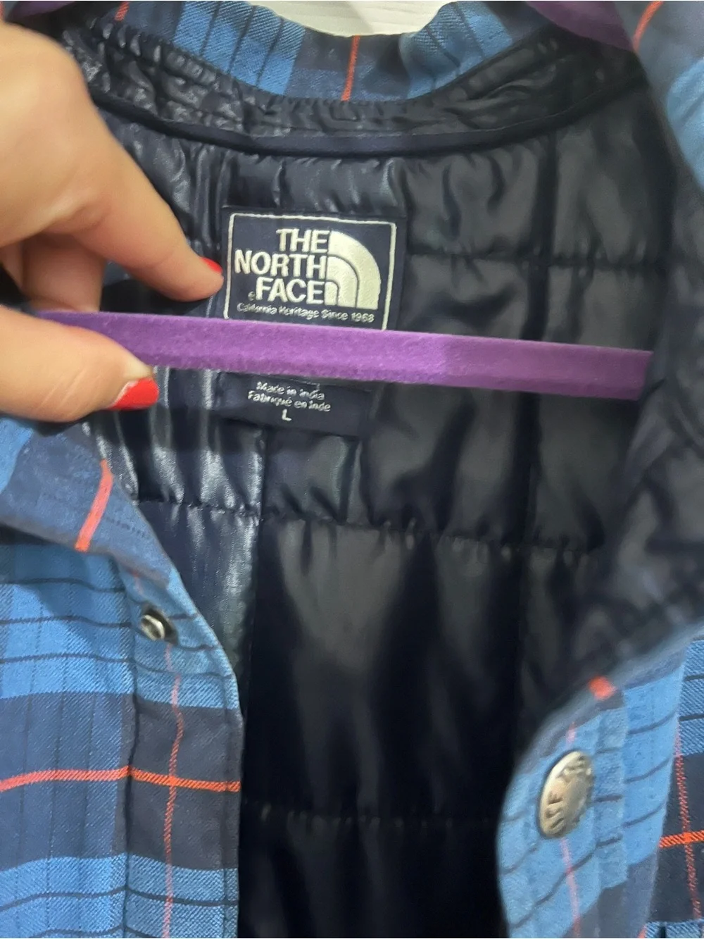 The North Face plaid shirt