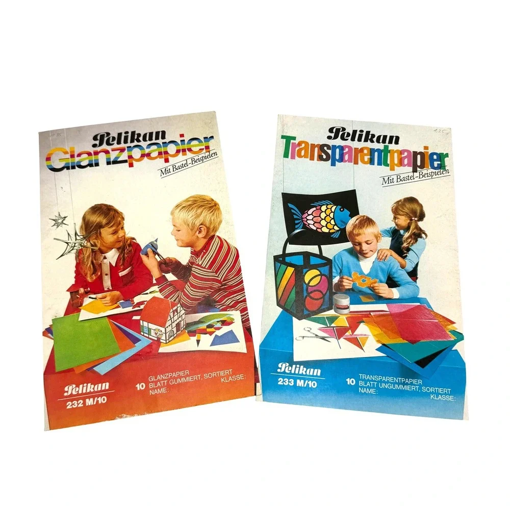 Pelikan Craft Paper Glanzpapier Transparentpapier Multicolor Vintage 70s