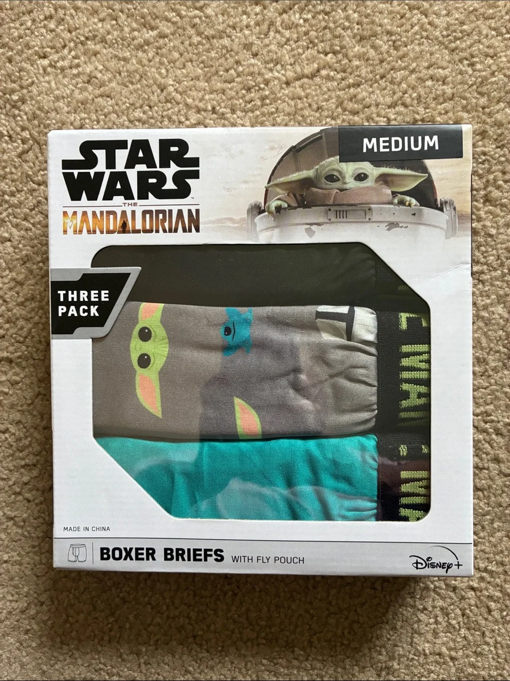 Star Wars The Mandalorian Three Pack Boxer Briefs - Men’s Size Medium