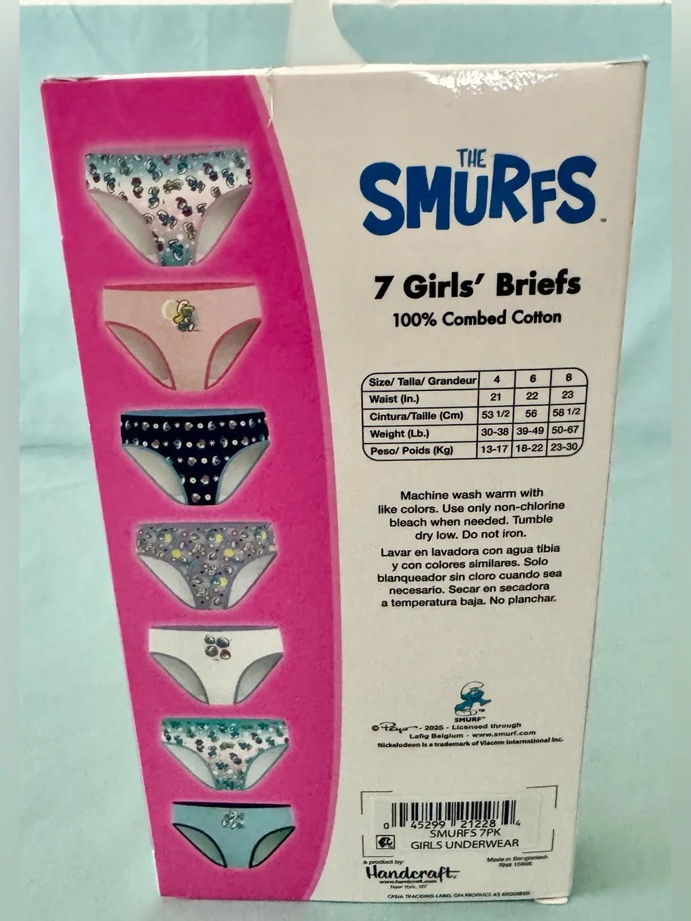 The Smurfs Girls 7-Pack Briefs Size 6 - Multi Color