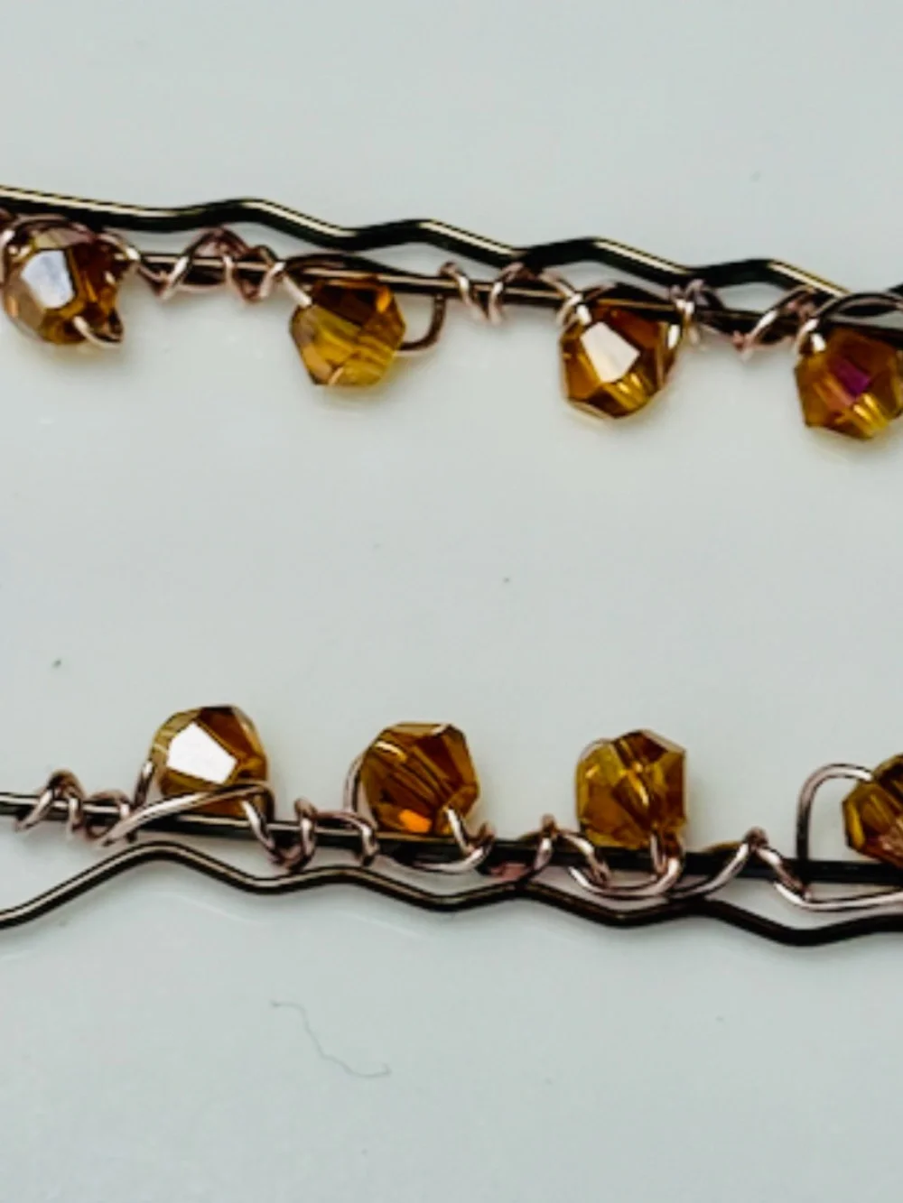Hand Crafted amber colored