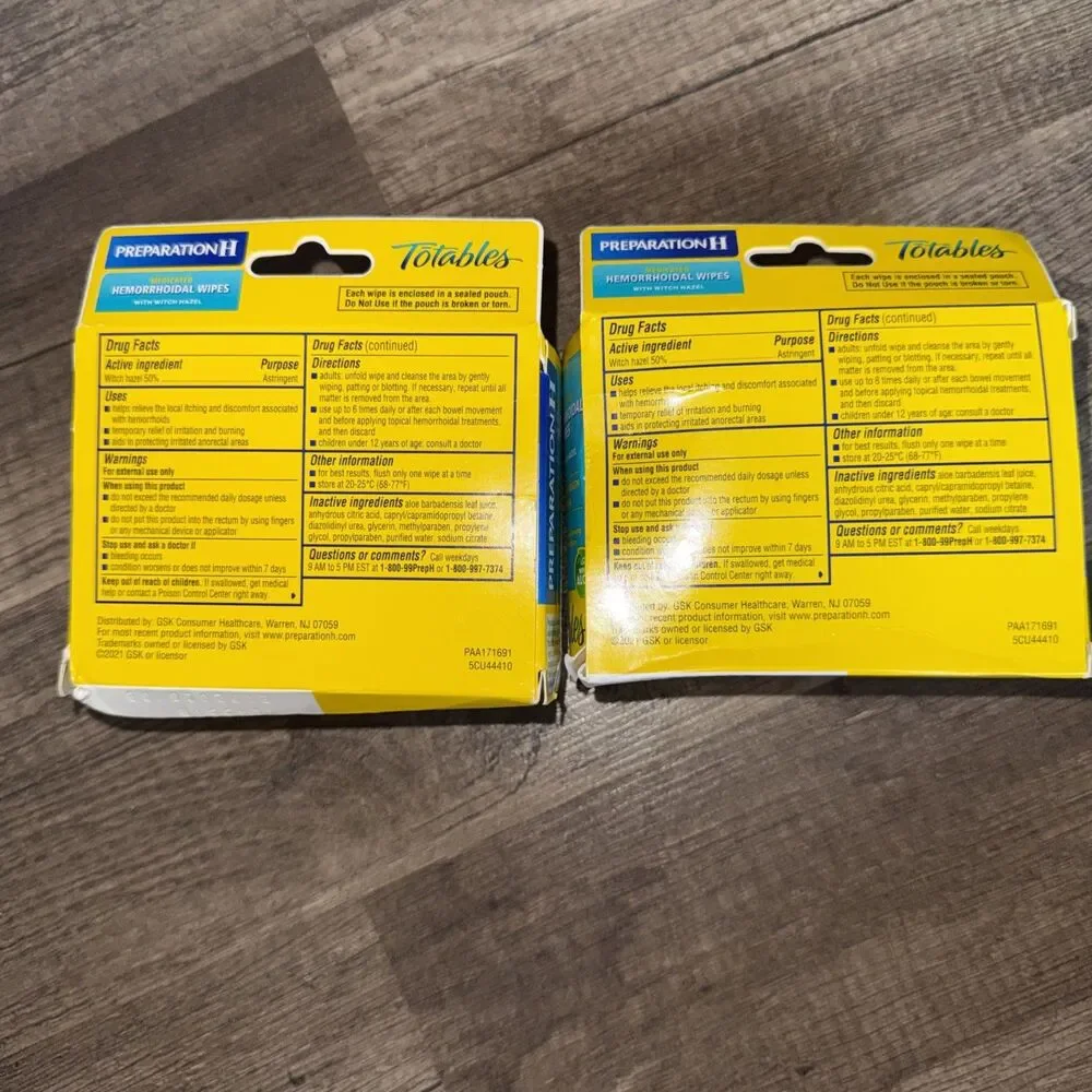 Preparation H boxes preparation