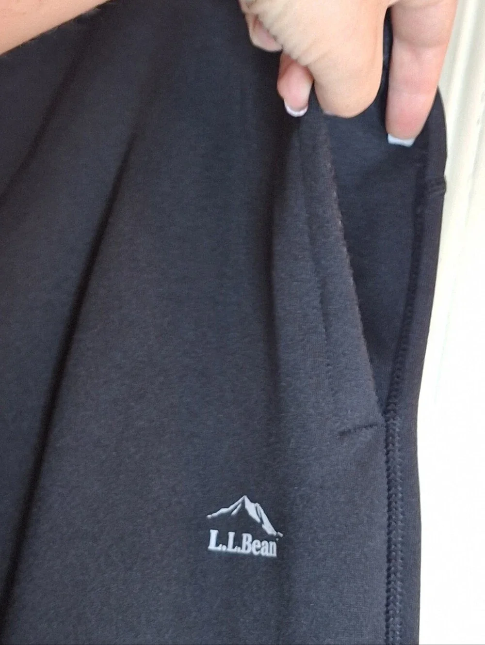 L.L. Bean Athletic Sweats Mens XL Black Stretch Pockets Internal Drawstring