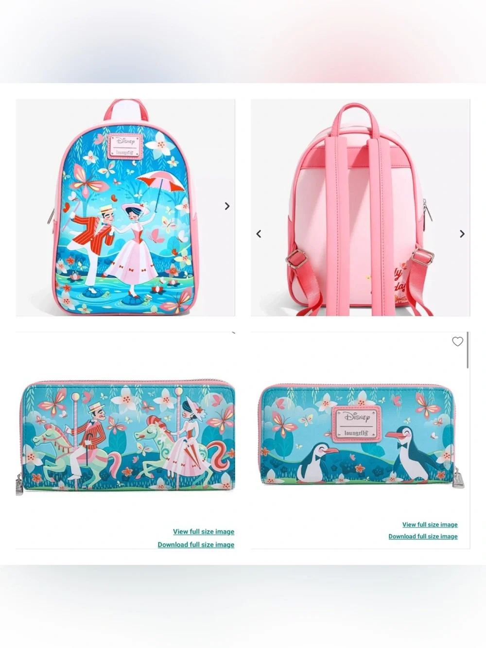 Loungefly Disney Mary Poppins Bert & Mary Mini Backpack & Wallet Set
