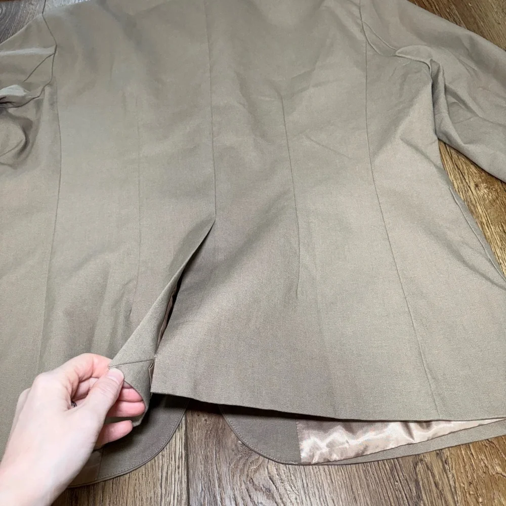 New COOFANDY Linen Blend Blazer Tan Sport Coat Jacket Mens 2XL One Button Close