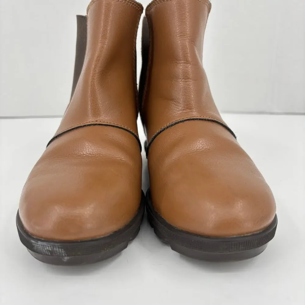 Sorel Joan of Arctic Wedge II Chelsea Bootie Size 4 Brown Leather Pull On Boot