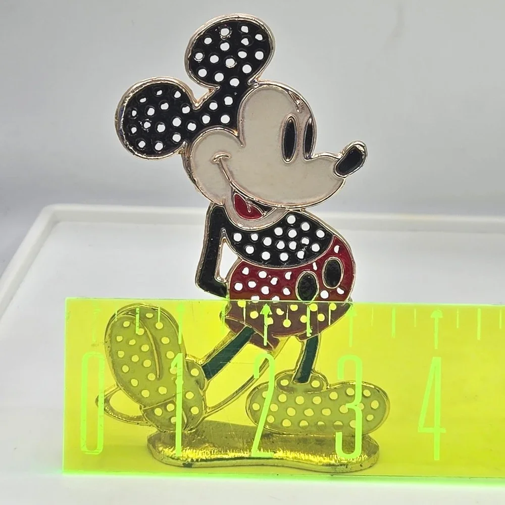 Vintage Mickey Mouse Earring Holder Stand Metal Enamel Walt Disney Productions