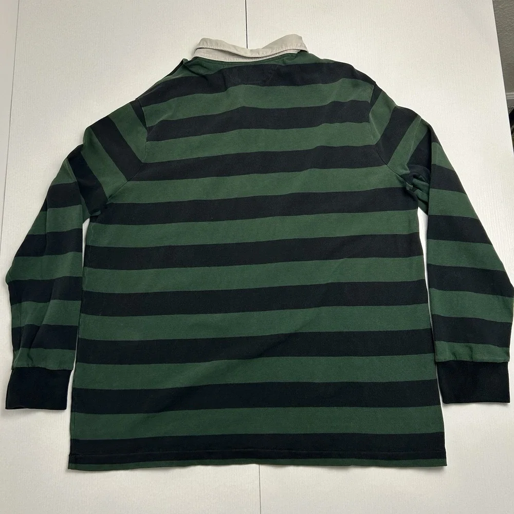 Vintage Men's Polo Ralph Lauren Mini Pony Striped Rugby Shirt 90s Cotton Sz 2XL