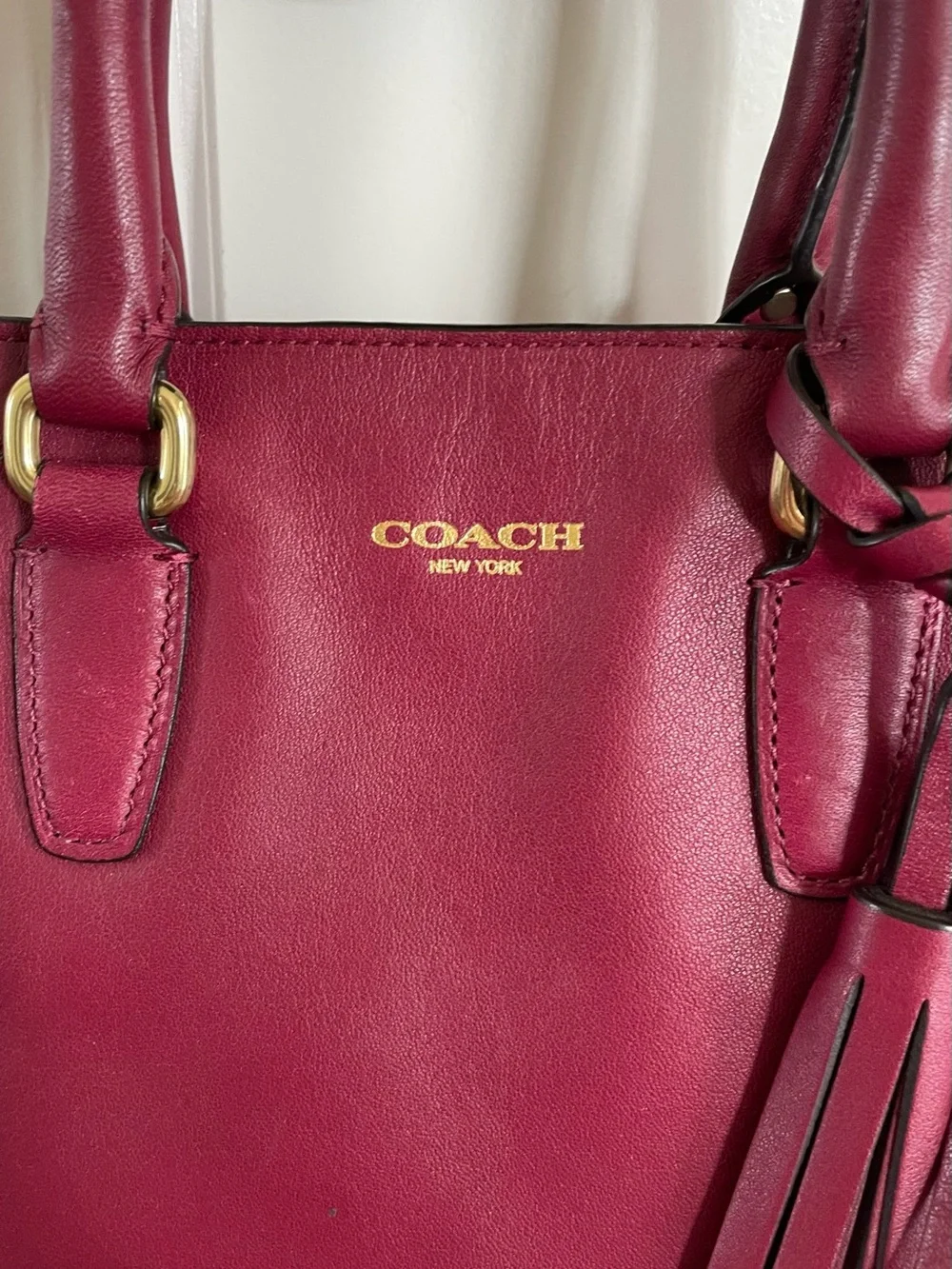 Coach structured leather
