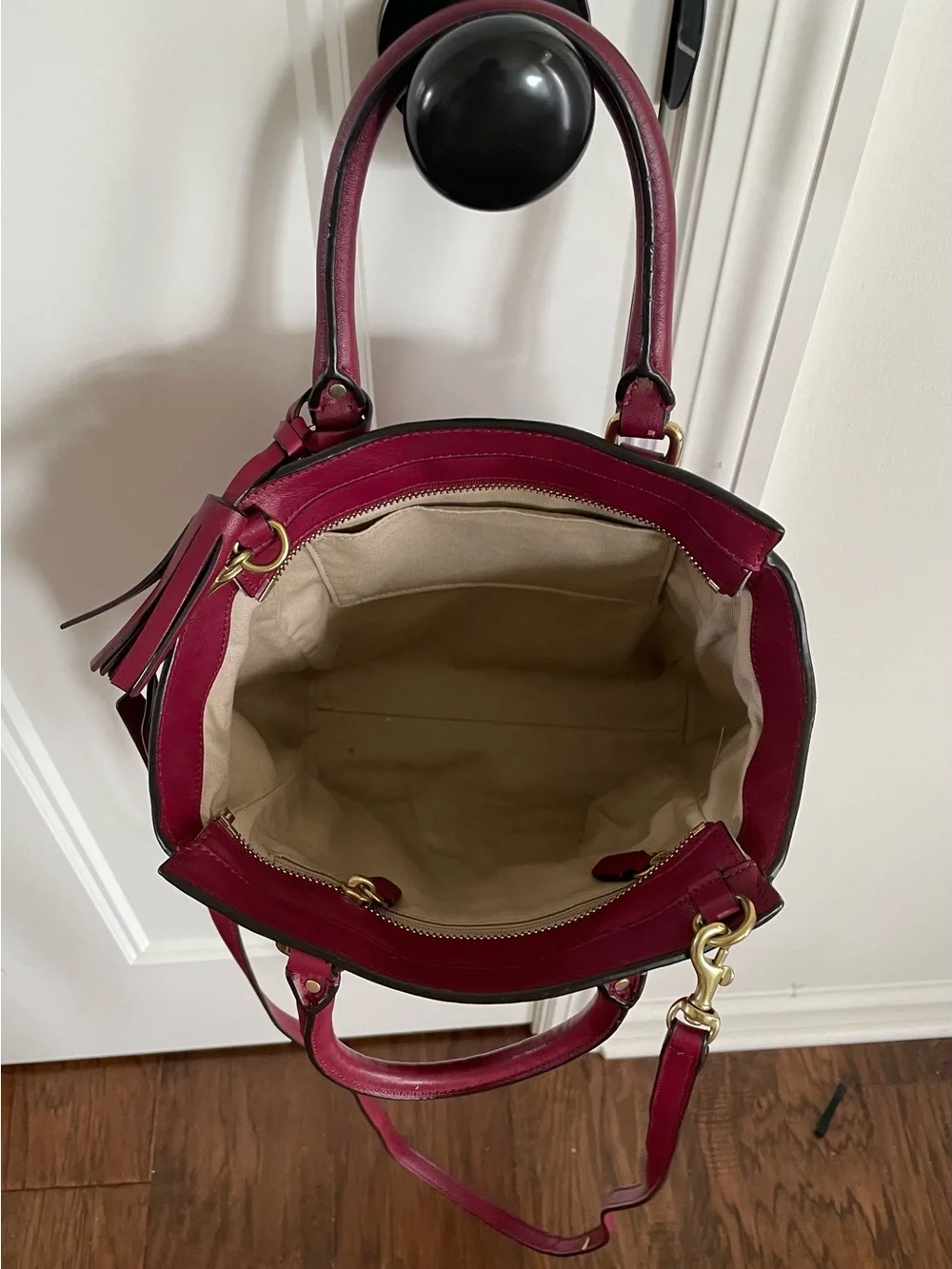 Coach structured leather