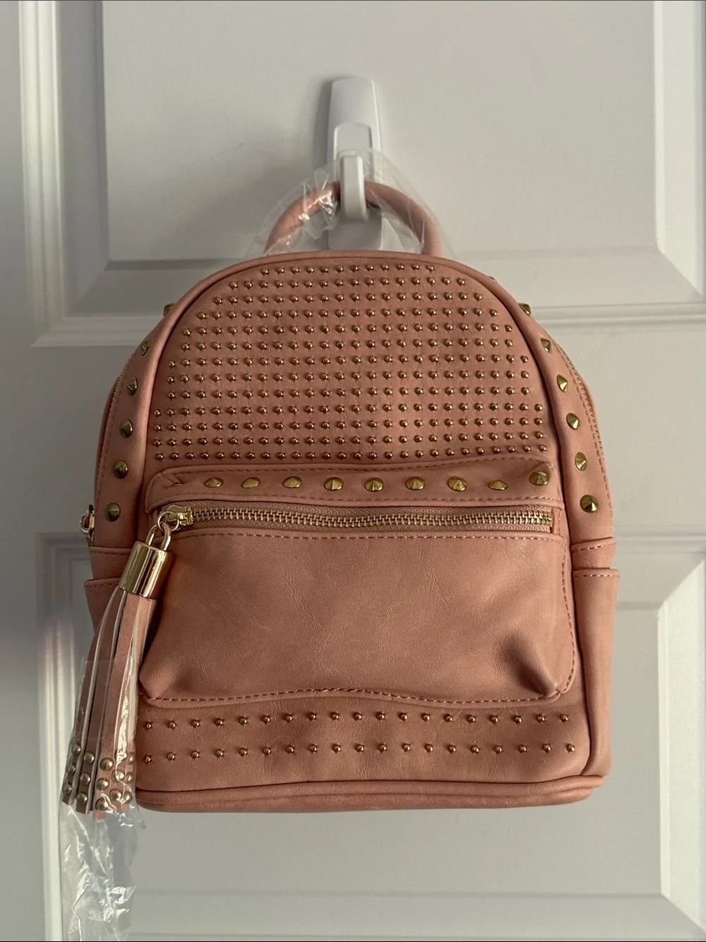 Studded blush Pink Mini Backpack - Women Bags