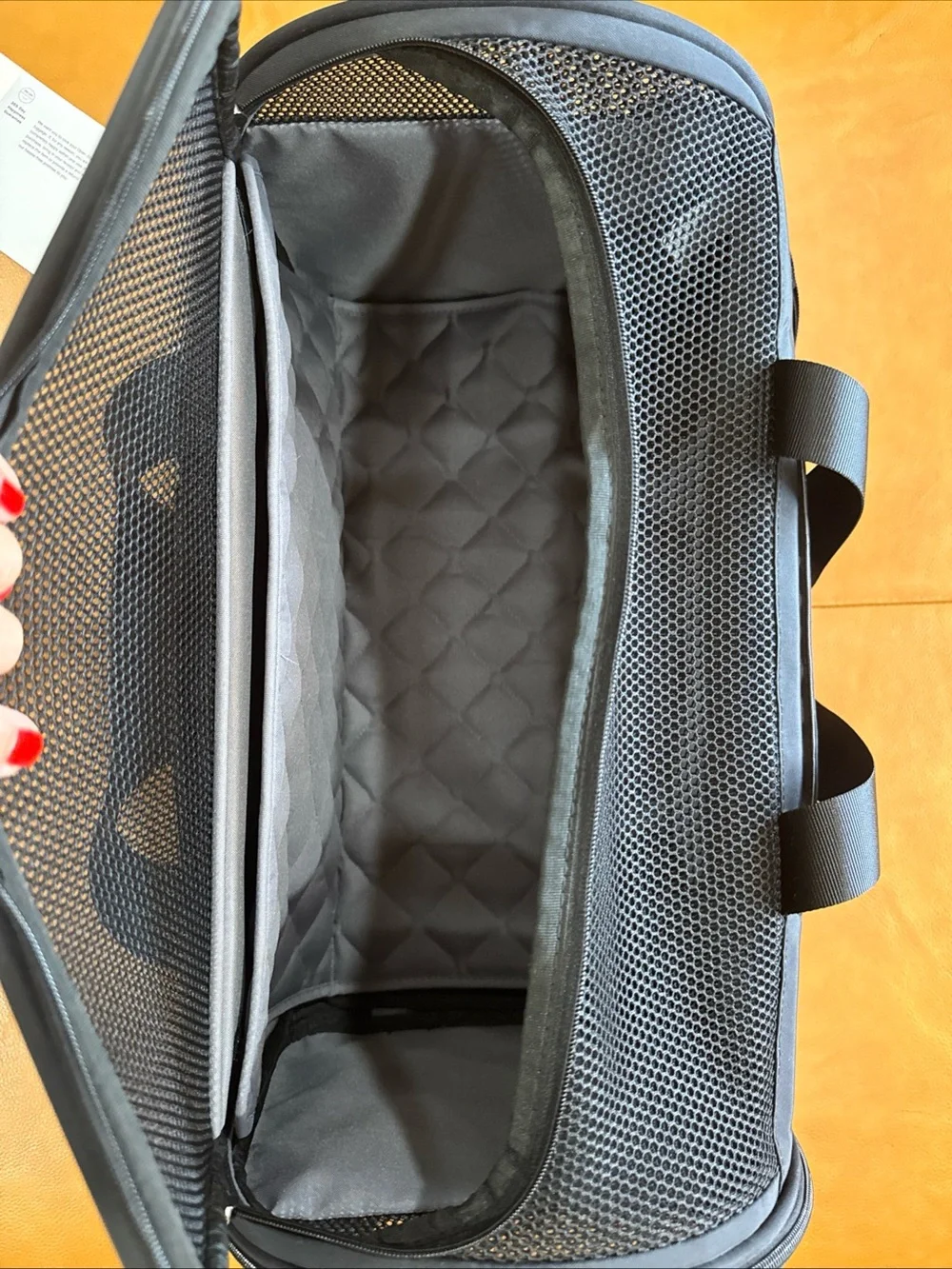 Open Story Pet Carrier Duffel Navy Soft-Sided Travel Bag 17.5” Removable Pad NWT