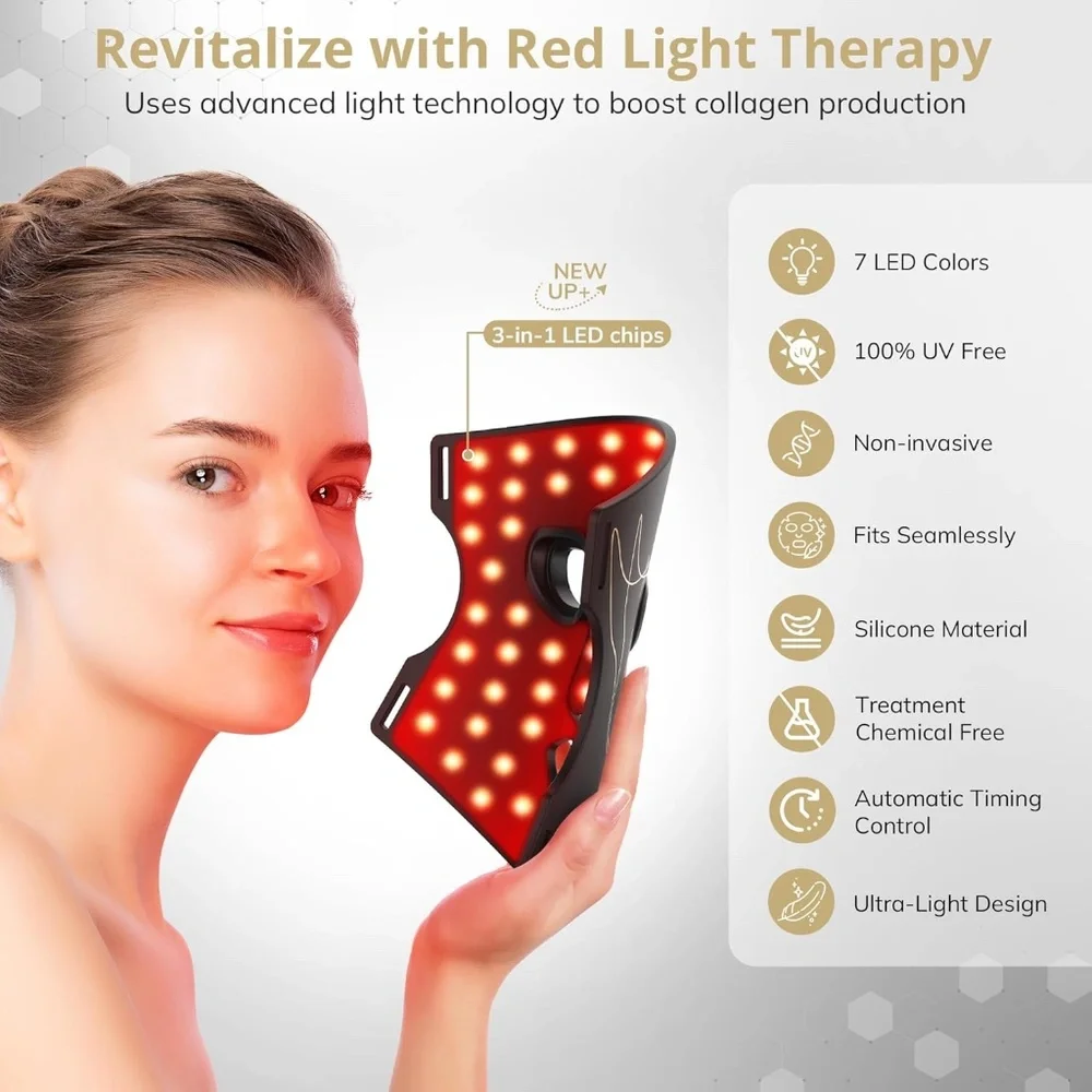7-IN-1 Color LED Face And Neck Mask Light Therapy