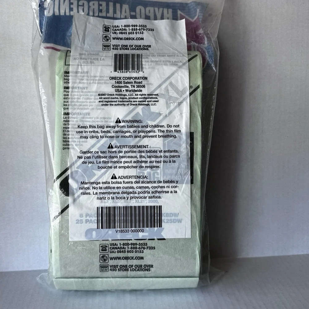 Oreck TYPE CC VACUUM BAGS TO FIT XL UPRIGHTS Vacuum NEW